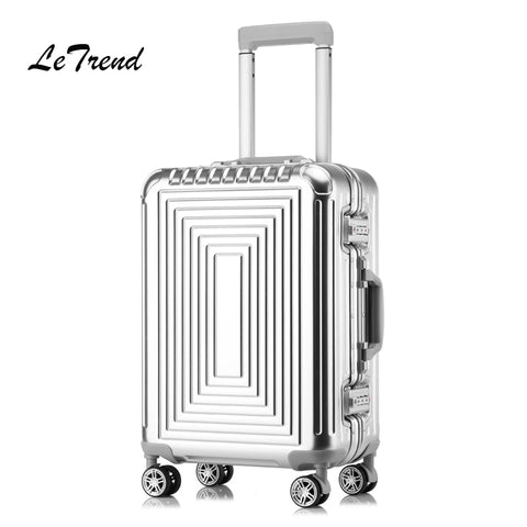 Letrend 100% Aluminum-Magnesium Alloy Rolling Luggage Spinner Suitcases Wheel 20 Inch Men