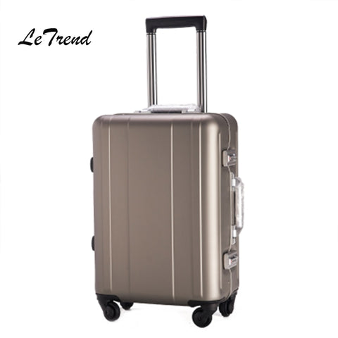 Letrend 100% Aluminum-Magnesium Alloy Rolling Luggage Spinner Suitcases Wheel 20 Inch Men