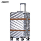 Uniwalker 20" 24" 26" 29" Vintage Suitcase Pc+Abs Luggage Rolling Spinner Lightweight Suitcase With