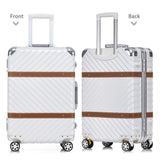 Uniwalker 20" 24" 26" 29" Vintage Suitcase Pc+Abs Luggage Rolling Spinner Lightweight Suitcase With