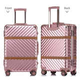 Uniwalker 20" 24" 26" 29" Vintage Suitcase Pc+Abs Luggage Rolling Spinner Lightweight Suitcase With