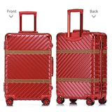 Uniwalker 20" 24" 26" 29" Vintage Suitcase Pc+Abs Luggage Rolling Spinner Lightweight Suitcase With