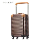 Travel Tale Fashion Grid 20/22 Inch Size Abs+Pc Rolling Luggage Spinner Brand Travel Suitcase