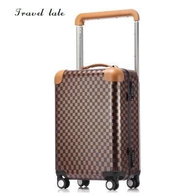 Travel Tale Fashion Grid 20/22 Inch Size Abs+Pc Rolling Luggage Spinner Brand Travel Suitcase