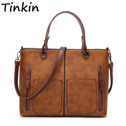 Tinkin Vintage  Women Shoulder Bag Female Causal Totes For Daily Shopping All-Purpose High
