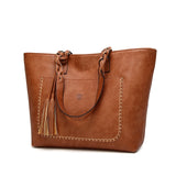 Tinkin  Vintage Pu Tassel Women Shoulder Bag Female Retro Daily Causal Totes Lady Elegant