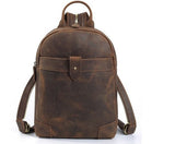 Men'S Small Genuine Leather Backpack Retro Style Cowhide Leather Cross Body Bag For Ipad Boy Travel