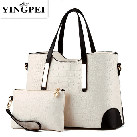 Yingpei Women Bag Vintage Messenger Bags Shoulder Handbag Women Top-Handle Crocodile Pattern