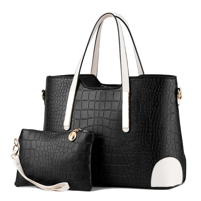 Yingpei Women Bag Vintage Messenger Bags Shoulder Handbag Women Top-Handle Crocodile Pattern