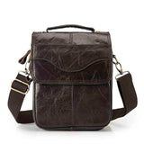Quality Original Leather Male Casual Shoulder Messenger Bag Cowhide Fashion Cross-Body Bag 8" Pad