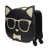Travel Tale Fashion Lovely Cat 18 Inch100% Pu Rolling Luggage+Handbag Spinner Brand Travel Suitcase