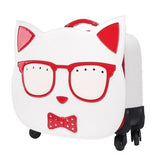 Travel Tale Fashion Lovely Cat 18 Inch100% Pu Rolling Luggage+Handbag Spinner Brand Travel Suitcase