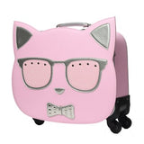 Travel Tale Fashion Lovely Cat 18 Inch100% Pu Rolling Luggage+Handbag Spinner Brand Travel Suitcase