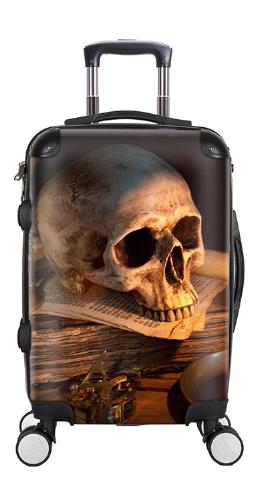 Letrend 3D Skull Rolling Luggage Spinner Men Fashion Cabin Trolley Suitcase Wheels 20 Inch Women