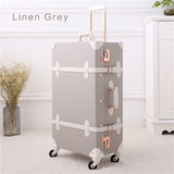 Uniwalker Grey 12''20''22''24''26'' Retro Rolling Luggage Trolley Bagage On Spinner Wheels Travel