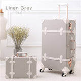 Uniwalker Grey 12''20''22''24''26'' Retro Rolling Luggage Trolley Bagage On Spinner Wheels Travel