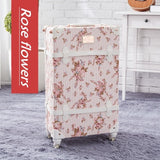 Vintage Luggage Bag,Pu Leather Suitcase Travel Box,Women Universal Wheel Carrier,High Qualit
