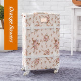 Vintage Luggage Bag,Pu Leather Suitcase Travel Box,Women Universal Wheel Carrier,High Qualit