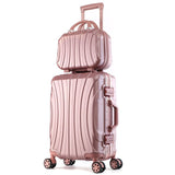Aluminum Frame Luggage Bag Set,New Travel Suitcase With Spinner Rolling,Trolley Case Carry-On