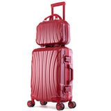 Aluminum Frame Luggage Bag Set,New Travel Suitcase With Spinner Rolling,Trolley Case Carry-On