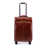 Letrend Luxury Man Rolling Luggage Spinner 16 Inch Business Cabin Trolley Pu Leather Trunk Women