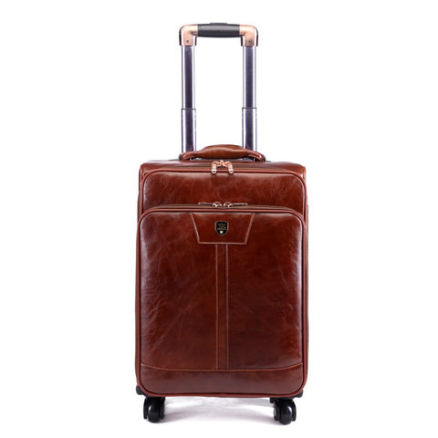 Letrend Luxury Man Rolling Luggage Spinner 16 Inch Business Cabin Trolley Pu Leather Trunk Women