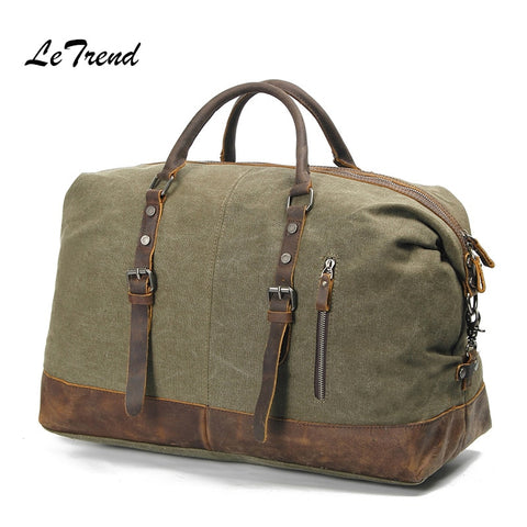 Letrend Retro Men'S Travel Bag Handbag Vintage Shoulder Bags Canvas Handbags High Capacity Hand