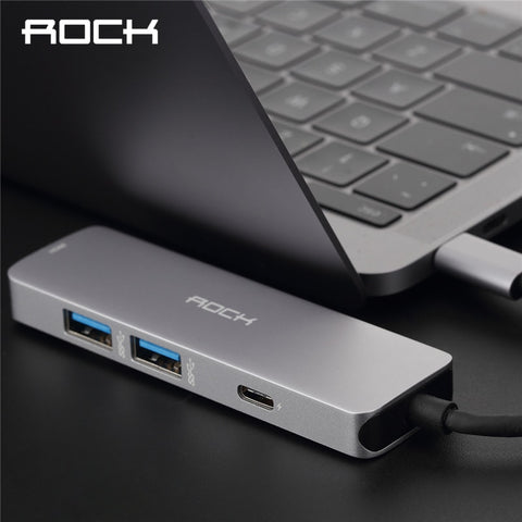 Rock All In One Usb Hub Converter Usb-C To Hdmi 4K Max 87W Pd Adapter For Macbook/Pro Type C Hub