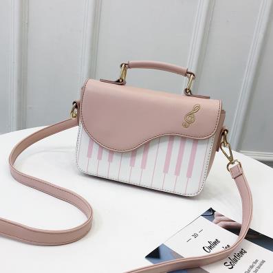 Cute Piano Pattern Fashion Pu Leather Casual Ladies Handbag Shoulder Bag Crossbody Messenger Bag