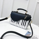 Cute Piano Pattern Fashion Pu Leather Casual Ladies Handbag Shoulder Bag Crossbody Messenger Bag