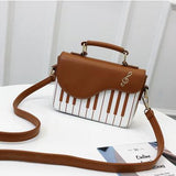 Cute Piano Pattern Fashion Pu Leather Casual Ladies Handbag Shoulder Bag Crossbody Messenger Bag