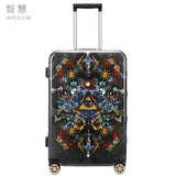 Travel Tale Hand Painted Retro Print 20/24/26Inch Size Abs+Pc Rolling Luggage Spinner Brand