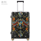 Travel Tale Hand Painted Retro Print 20/24/26Inch Size Abs+Pc Rolling Luggage Spinner Brand