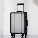 100% Full Aluminum Alloy Trolley 20 Inch Metal Luggage Mala De Viage Fashionable Checked Suitcase