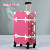 Uniwalker 12" 20" 22" 24" 26" Pink Vintage Suitcase Travel Suitcase,Scratch Resistant Rolling