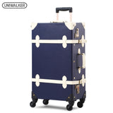 Uniwalker High Quality 20''22''24''26'' Unisex Retro Rolling Luggage Trolley Bags For Traveling