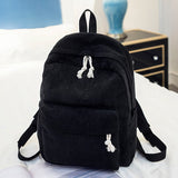 Miyahouse Preppy Style Soft Fabric Backpack Female Corduroy Design School Backpack For Teenage