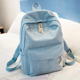 Miyahouse Preppy Style Soft Fabric Backpack Female Corduroy Design School Backpack For Teenage