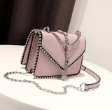 British Fashion Simple Small Square Bag Women'S Designer Handbag 2018 High-Quality Pu Leather Rivet