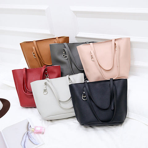 4Pcs Women Pattern Leather Shoulder Bag+Crossbody Bag+Handbag+Wallet