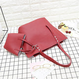 4Pcs Women Pattern Leather Shoulder Bag+Crossbody Bag+Handbag+Wallet