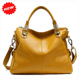 Newest Candy Colors Handbags For Women First Layer Genuine Cow Leather Fashion All-Match Lady