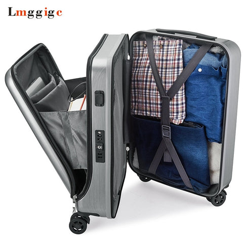 Pc Travel Suitcase ,New Cabin Rolling Luggage With Laptop Bag,Women Trolley Case With Charging Usb,