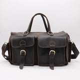 Brand Brand New Vintage Genuine Crazy Horse Cow Leather Handbag 14" Travel Duffle Men'S Shoulder