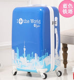 Cartoon Travel Rolling Luggage Spinner Wheels Kids Suitcase Carry On 20" 24" Inch Business Airplane