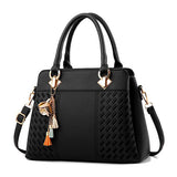 Fashion Women Handbags Tassel Pu Leather Totes Bag Top-Handle Embroidery Crossbody Bag Shoulder Bag