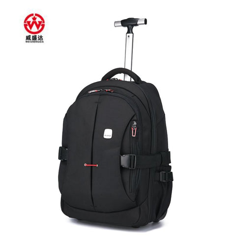 Men Oxford Travel Trolley Luggage Bags Travel Trolley Rolling Bags Women  Wheeled Backpacks