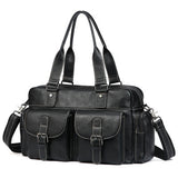 Vintage 100% Genuine Leather Men'S Travel Bags Soft Natural First Layer Cow Leather Men Handbag
