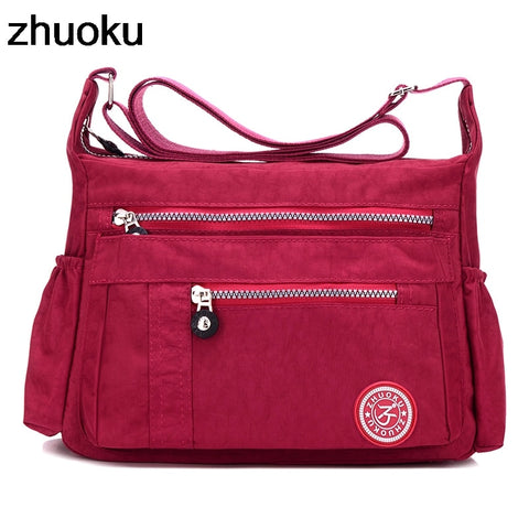 Zhuoku Luxury Women Messenger Bag Waterproof Nylon Shoulder Bags Ladies Bolsa Feminina Travel Bag