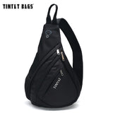 Tinyat Men Bag Men Shoulder Sling Bag Pack Usb Waterproof Messenger Crossbody Bag Black Travel